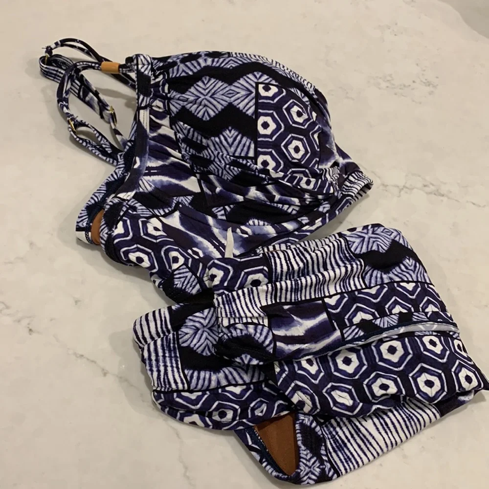 Blue Patterned Bikini Set-underwire - Picture 13 of 14